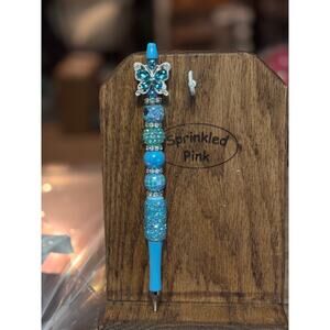 74-18 Handcrafted Extended Length Beaded Pen w/ Refill Ink